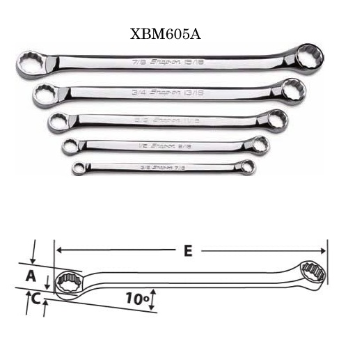 Snapon-Wrenches-Standard Handle Offset Box Wrench Set, MM